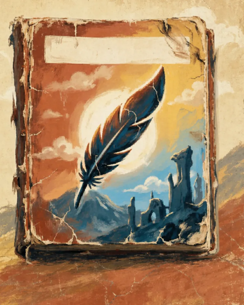 The Cover: a battered vintage paperback with a cracked spine and a blank title bar